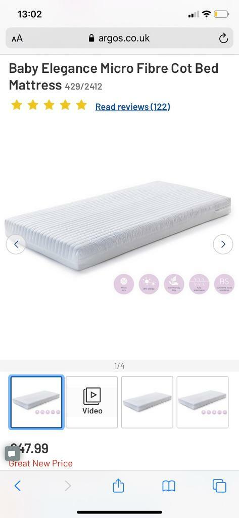 baby elegance micro fibre cot bed mattress